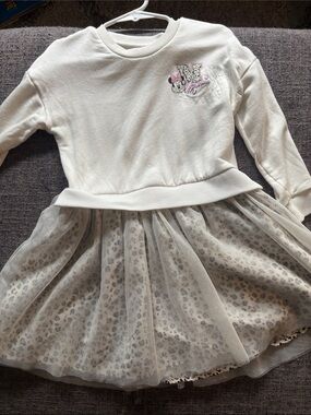 Minnie Mouse Girls White Tulle Skirt Dress - 2-3 years